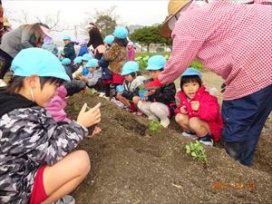 「寒いけど、大きくなってね！」（保育園年中　さつき組）